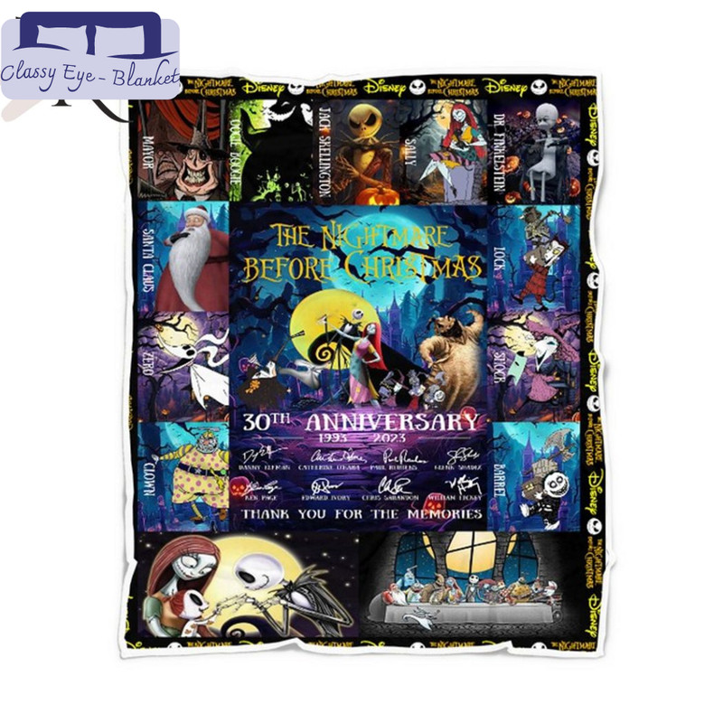 Jack Skellington 30th Anniversary 1993 - 2023 Thank You For The Memories Fleece Blanket - Torunstyle.jpg