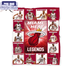 nba miami heat legends fleece blanket