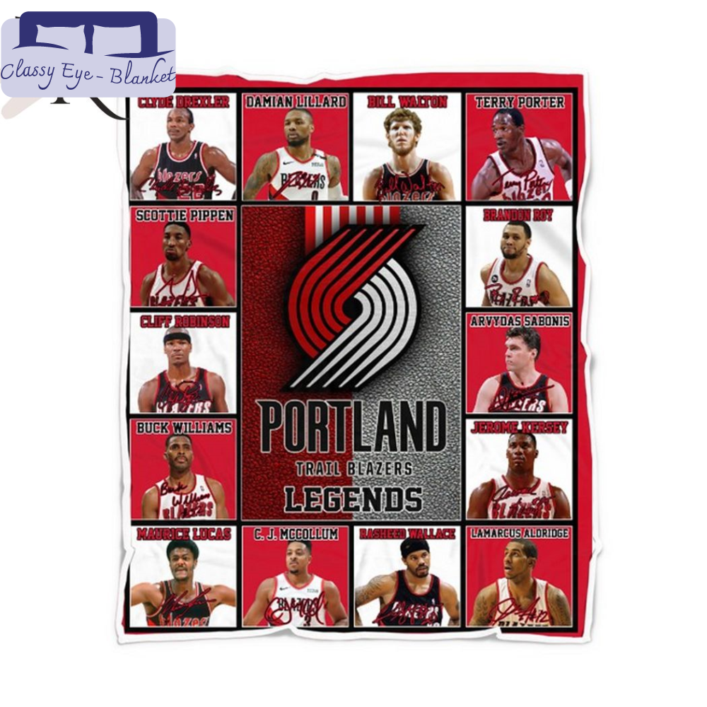 NBA Portland Trail Blazers Legends Fleece Blanket - Torunstyle.jpg