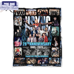 nsync 28th anniversary 1995 - 2023 thank you for the memories fleece blanket