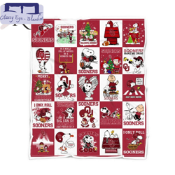 snoopy sooners make me drink i only roll sooner marry christmas fleece blanket