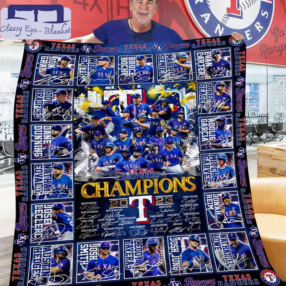 Texas Rangers World Series Champions 2023 Fleece Blanket - Torunstyle.jpg