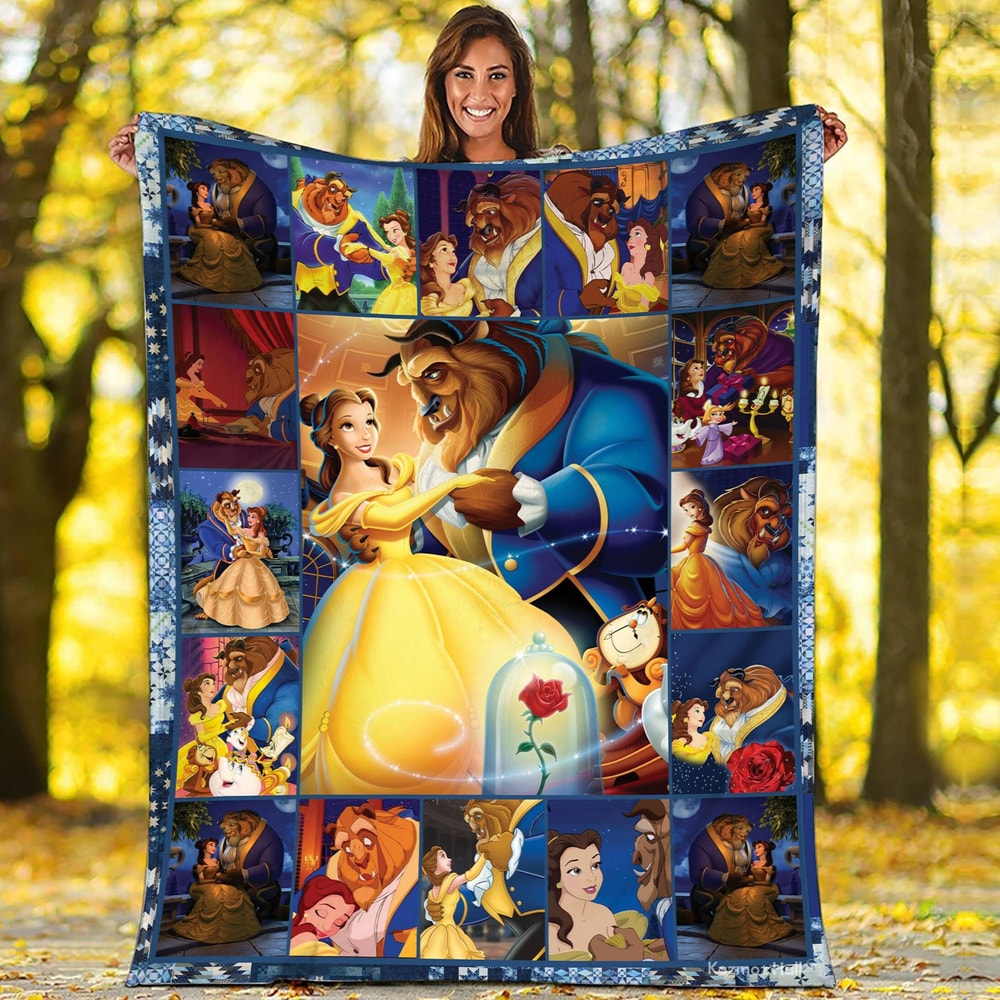 Beauty And The Beast Blanket, Belle Princess Beauty and the Beast Fleece Blanket, Belle Birthday Theme Party.jpg