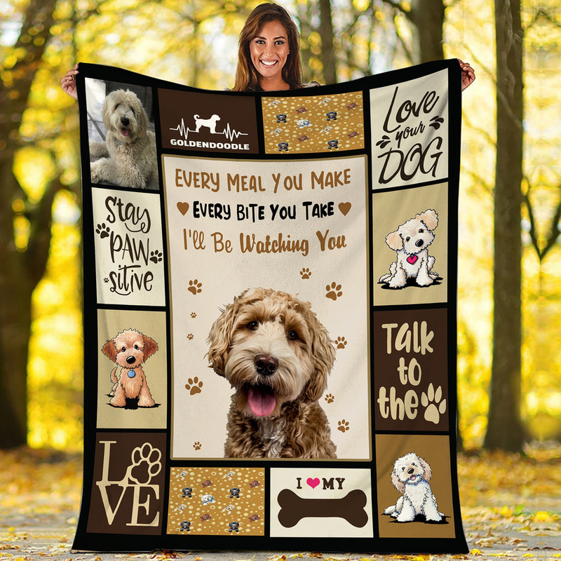 Goldendoodle Blanket Quilt Dog Lovers Fleece Blanket Quilt.jpg