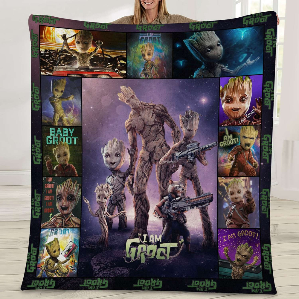 Groot Guardians of the Galaxy Vol. 3 Movie Blanket Quilt, Groot Blanket Quilt, Guardians of the Galaxy, Movie Lover, Christmas Gift 1.jpg