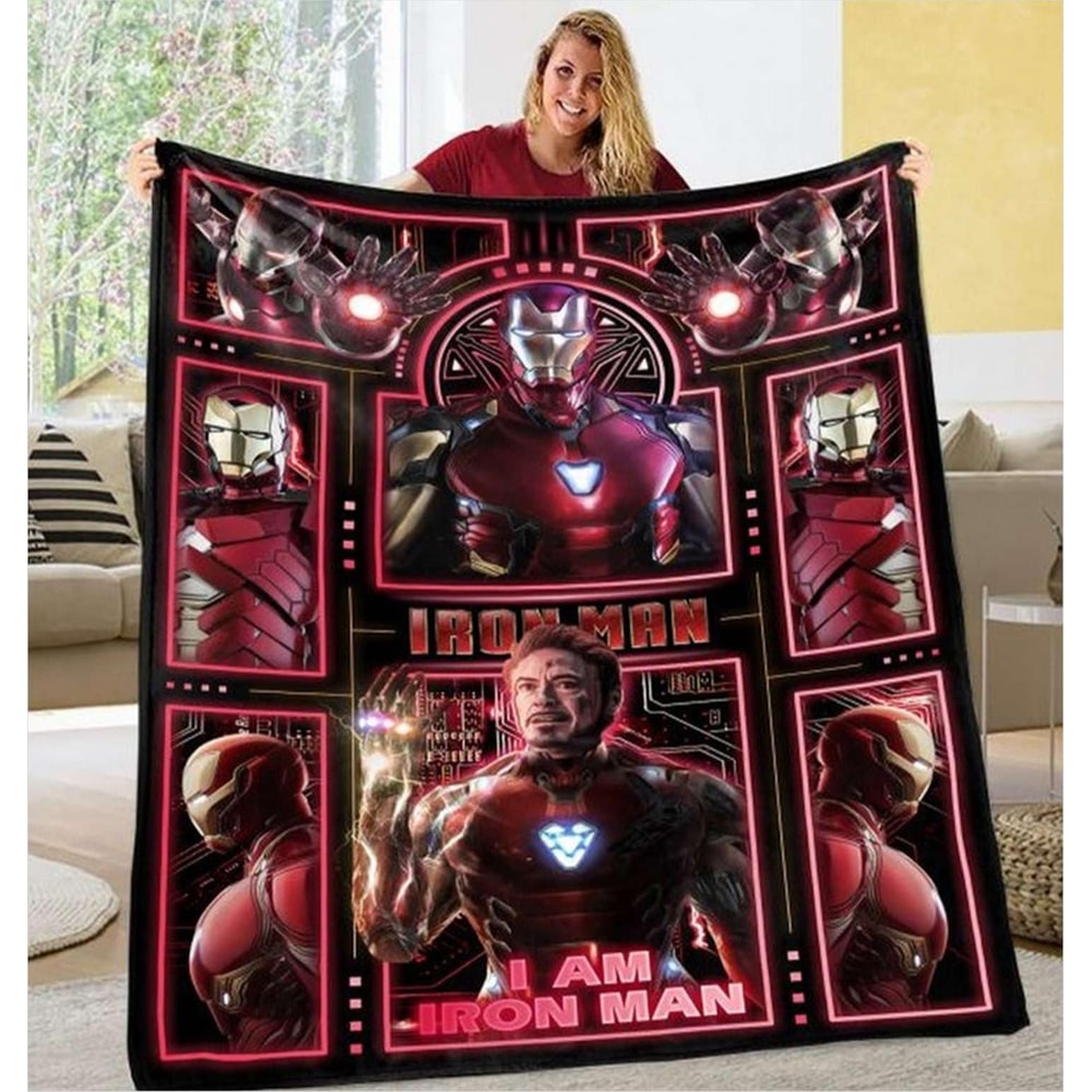 Iron Man Blanket Fleece Travelling Super Hero Birthday Gifts Home Decor 1.jpg