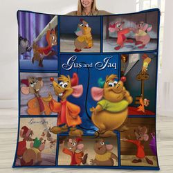 jaq and gus blanket, gus blanket, jaq and gus fleece blanket, jaq and gus throw blanket, disneyland blanket, jaq and gus