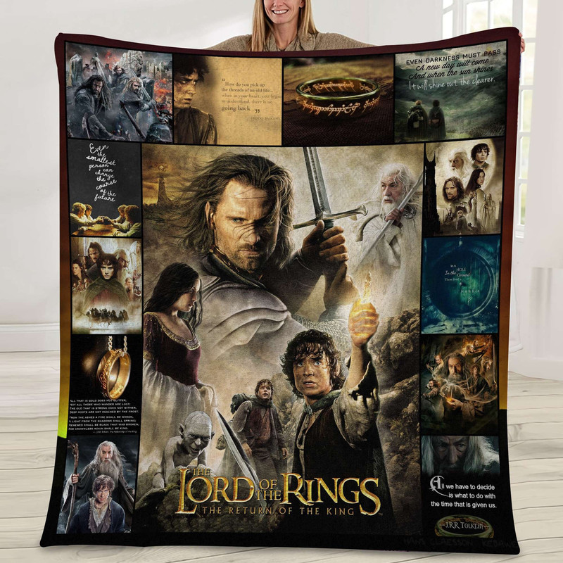 Lord of the Rings Fleece Blanket, Lord of the Rings Movie Fan Gift, Bedding Birthday Gift, Home Decor, LOTR Gift.jpg