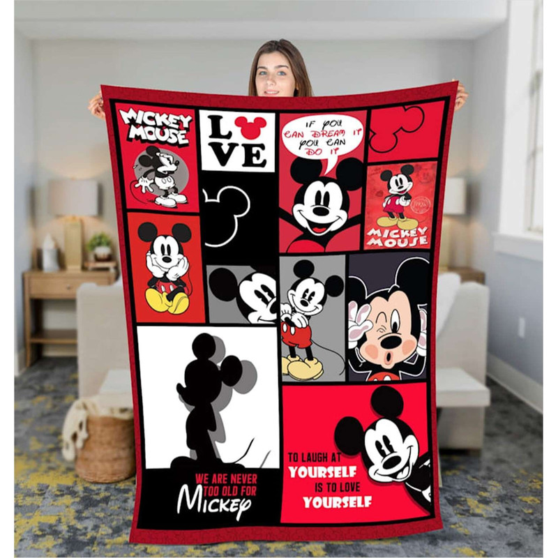 Mickey Mouse Blanket Mickey Mouse Fleece Blanket Mickey Mouse Birthday Gifts Disneyland Christmas Gift.jpg