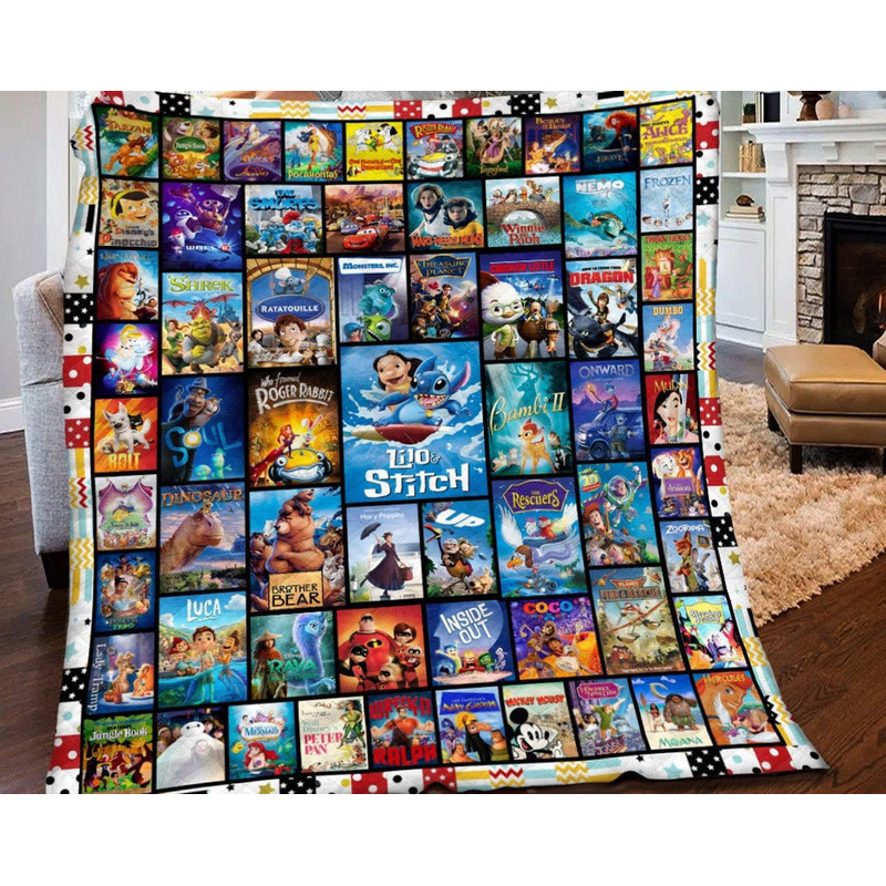 Movies Characters Blanket, Walt World Fleece Blanket, Couch Sofa Blanket, Birthday Gifts, Christmas Xmas Gifts.jpg