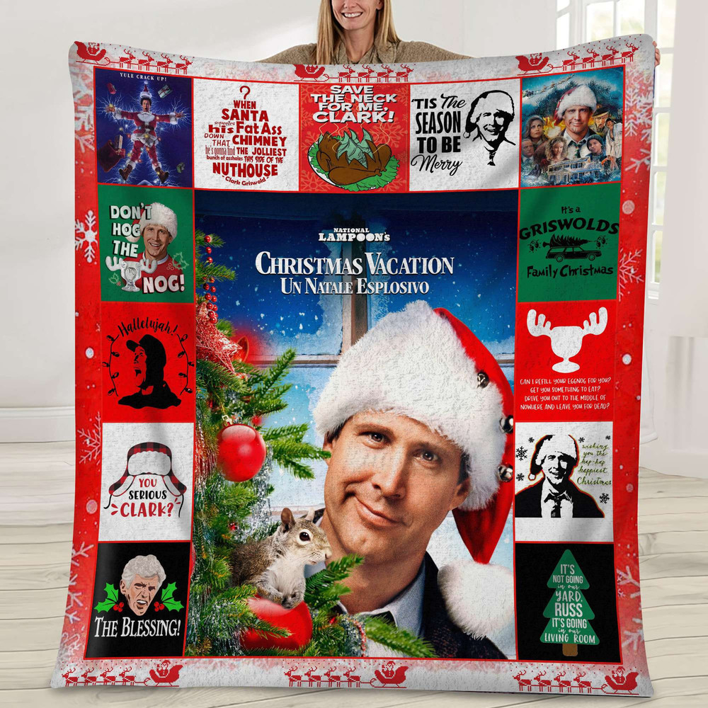 National Lampoon's Christmas Vacation Fleece Blanket Clark Griswold Blanket Cousin Eddie Blanket Christmas Movies Blanket Birthday Gift.jpg