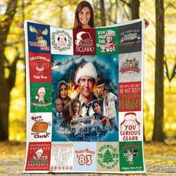 national lampoons christmas vacation fleece blanket, clark griswold christmas quilt, christmas vacation couch sofa blank