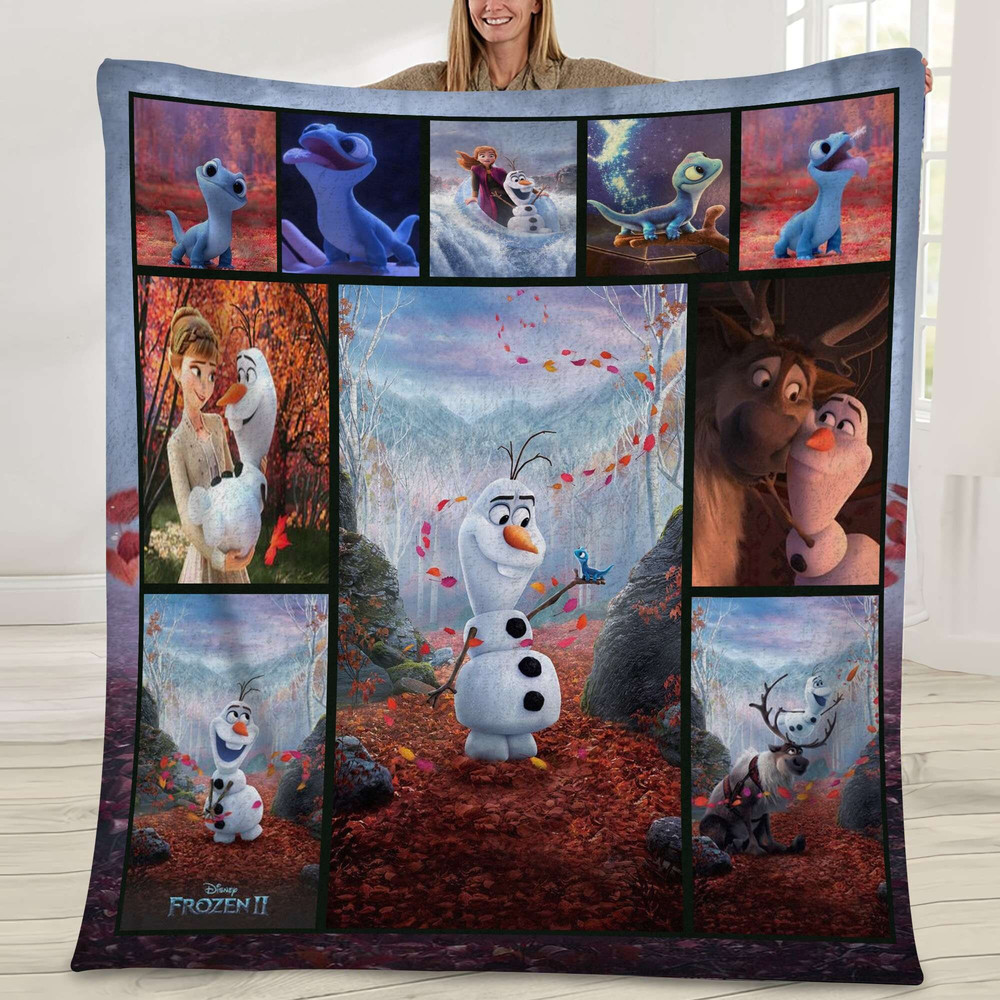 Olaf Frozen Movie Fleece Blanket Quilt, Bedding Decor, Gift for Mom Dad, Throw Blanket for Couch Sofa.jpg