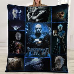 pinhead fleece blanket hellraiser blanket horror halloween movie throw blanket for bed couch sofa