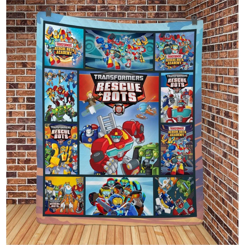 Rescue Bots Fleece Blanket Transformers Rescue Bots Blanket Optimus Prime Transformers Throw Blanket for Bed Couch Sofa.jpg