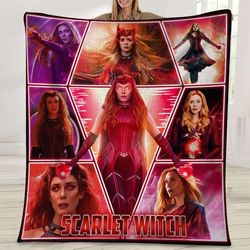 scarlet witch fleece blanket wanda maximoff wanda vision blanket wandavision multiverse of madness throw blanket for b