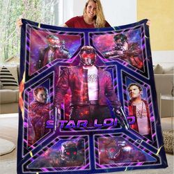 Star Lord Peter Quill Fleece Blanket  Guardians Of The Galaxy Blanket  Avengers Superhero Throw Blanket for Bed Couch So