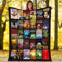 stephen king blanket, stephen king books blanket, the best stephen king books collection gifts, stephen king fan gifts,