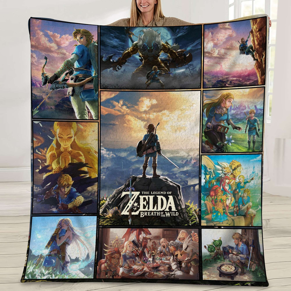 The Legend Of Zelda Premium Fleece Blanket, The Legend Of Zelda Lovers Fleece Blanket Mink Sherpa Blanket, Gift for The Legend Of Zelda Fan.jpg