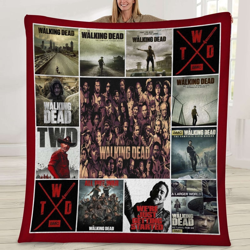 The Walking Dead Fleece Blanket Rick Grimes Negan Daryl Dixon Blanket Zombies Horror Movie Blanket for Bed Couch Sofa.jpg
