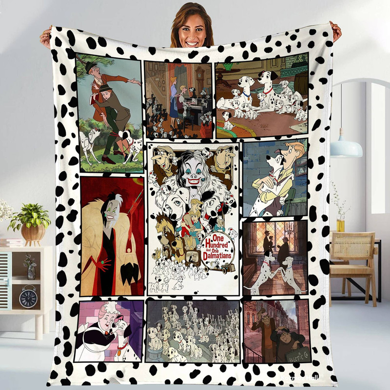 101 Dalmatians Fleece Blanket  One Hundred Dalmatians Blanket  Dalmatians Dog Disneyland Throw Blanket for Bed Couch Sofa  Birthday Gift.jpg