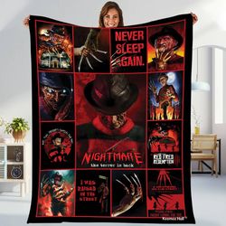 freddy krueger fleece blanket nightmare on elm street blanket freddy krueger blanket horror movie blanket throw blanke