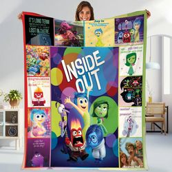 inside out blanket, inside out fleece blanket, inside out 2 movie blanket, inside out birthday gift, gifts for kids, bed