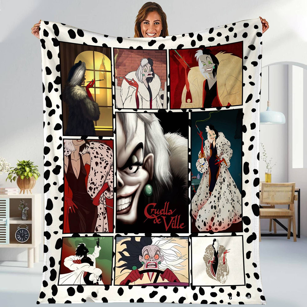 One Hundred Dalmatians Fleece Blanket 101 Dalmatians Blanket Dalmatians Dog Disneyland Throw Blanket for Bed Couch Sofa.jpg