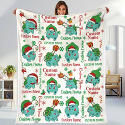 personalized bulbasaur fleece blanket squirtle christmas blanket wartortle blastoise squirtle blanket pikachu eevee e