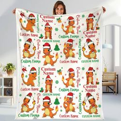 personalized charmander fleece blanket charmander christmas blanket lover anime charizard charmelone blanket anime lo