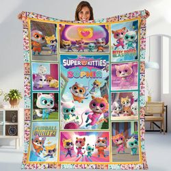 personalized superkitties blanket superkitties fleece blanket ginny sparks buddy and bitsy blanket superkitties chris