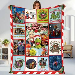 personalized the muppet christmas carol fleece blanket the muppet movie blanket muppet blanket christmas blanket for