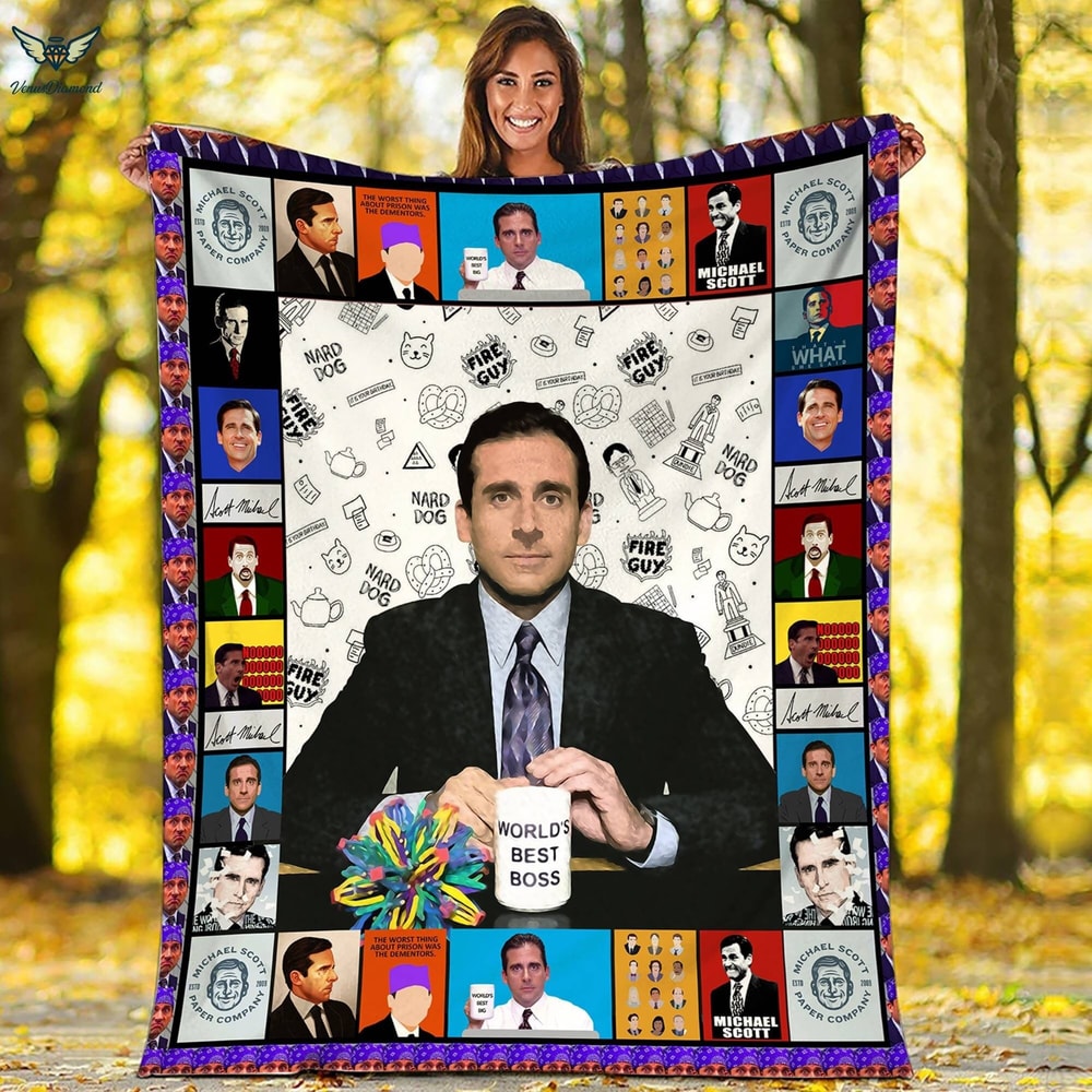 The Office TV Series Fleece Blanket, The Office Fans Fleece Blanket, The Office Movie Blanket, Gift for Fan, Christmas Gift 1.jpg