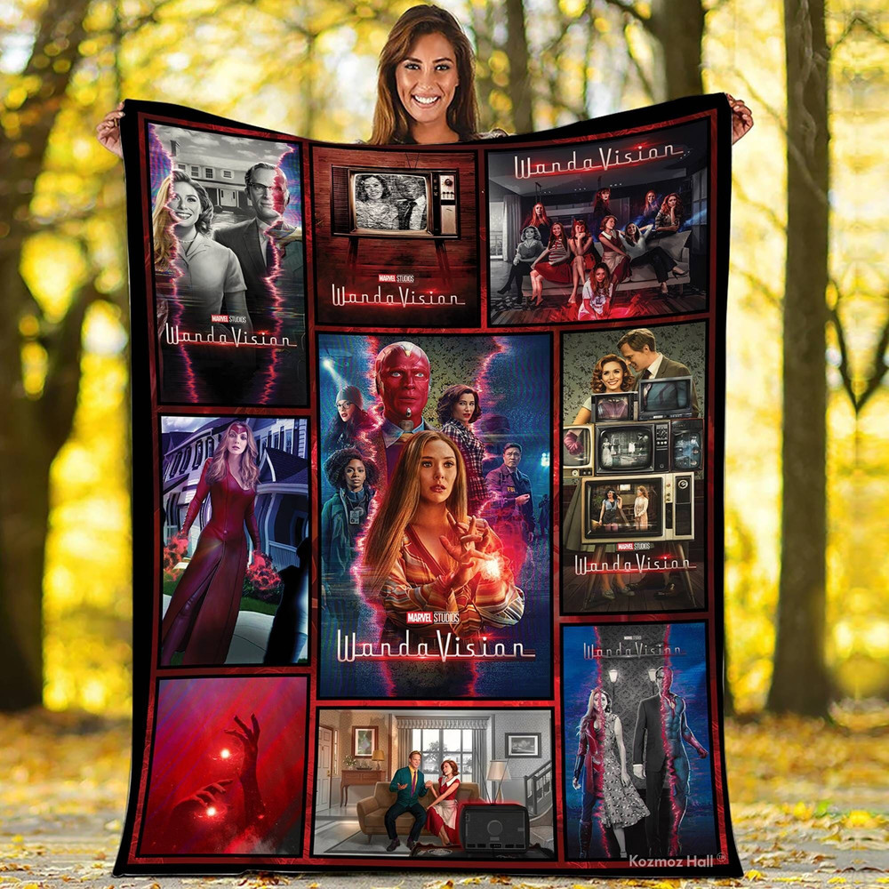 WandaVision Fleece Blanket  Wanda Maximoff Scarlet Witch Blanket  Multiverse of Madness Avengers Team Throw Blanket for Bed Couch Sofa.jpg