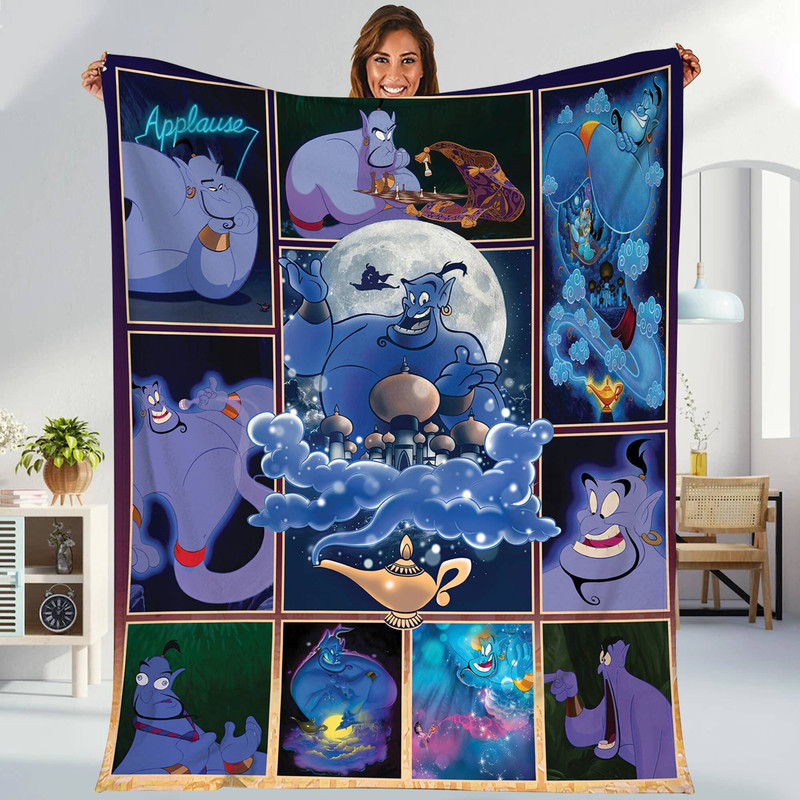 Aladdin Genie Blanket Aladdin Magic Blanket Genie Princess Jasmine Blanket Magic Kingdom Throw Blanket for Bed Couch Sofa.jpg