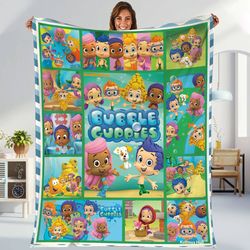 bubble guppies fleece blanket  bubble guppies blanket  bubble guppies characters molly goby, christmas gifts, birthday g