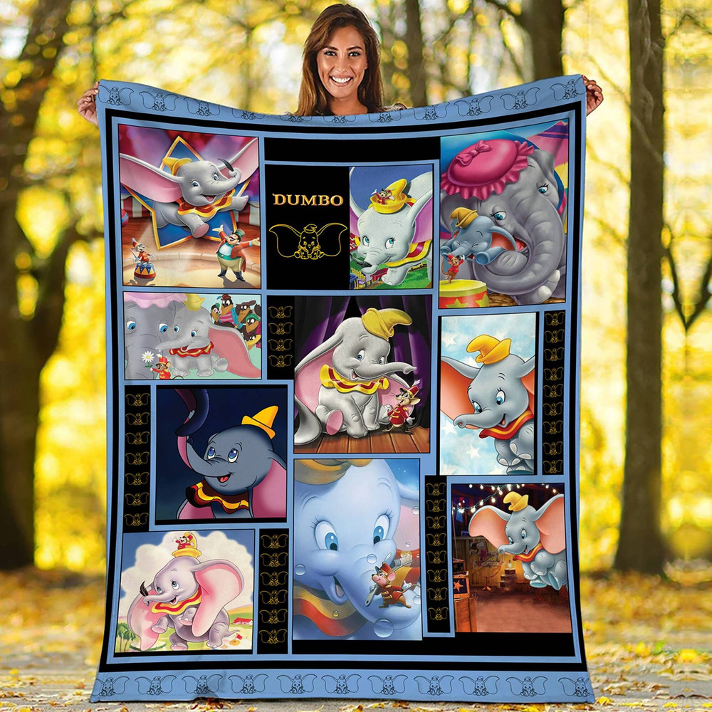 Dumbo Fleece Blanket Disneyland Blanket Dumbo Elephant Throw Blanket for Bed Couch Sofa Christmas Gifts.jpg