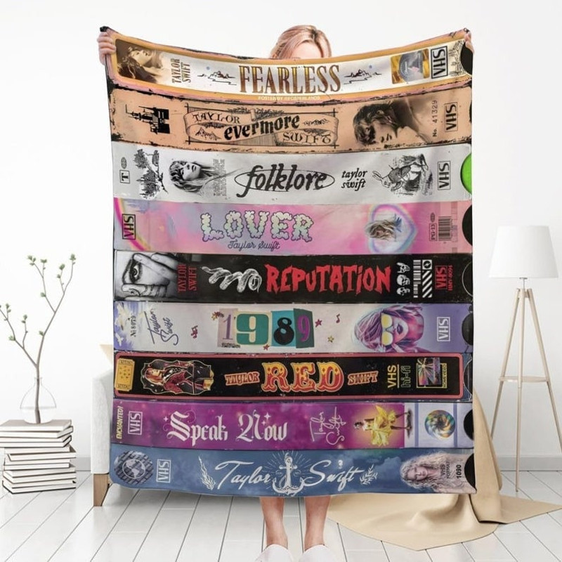 Taylor Eras Tour Swiftie Fleece Blanket, Taylor Quilt, Swiftie Blanket, Eras Tour Merch, Eras Fleece Blanket, Midnight 1989 Red Gift For Her1.jpg
