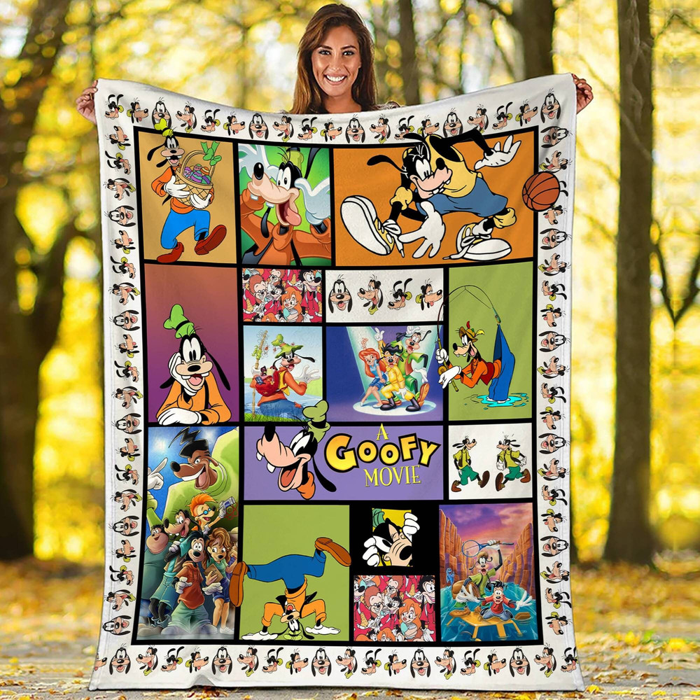 Goofy Fleece Blanket Goofy Movies Blanket Max Goof Roxanne Throw Blanket for Bed Couch Sofa, Christmas Gifts.jpg