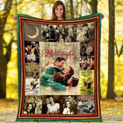 its wonderful life blanket wonderful life fleece blanket george bailey blanket vintage old movies fleece blanket christm