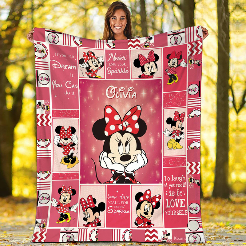 Minnie Mouse Fleece Blanket Mickey Minnie Mouse Blanket Mickey And Friends Magic Kingdom Fleece Blanket Bedding Decor.jpg