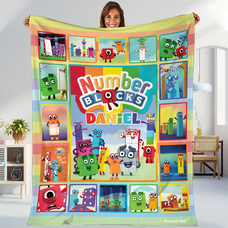 Numberblocks Fleece Blanket 1 To 10 Numberblocks Blanket Blocks of Numbers Numberblocks Fleece Blanket Bedding Decor.jpg