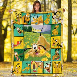 personalized pluto dog blanket mickey and friends fleece blanket pluto birthday theme party pluto christmas fleece blank