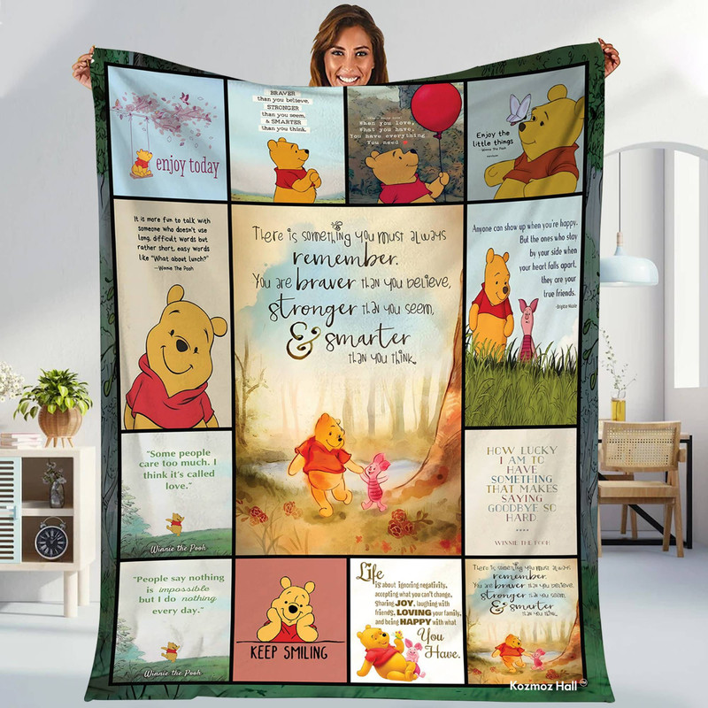 Pooh And Piglet Winnie-the-Pooh Blanket Pooh And Piglet Blanket Magic Kingdom Throw Blanket for Bed Couch Sofa.jpg