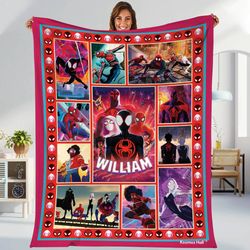 spider-man across the spider-verse blanket  miles morales spider punk spider 2099 blanket  spidey superhero blanket