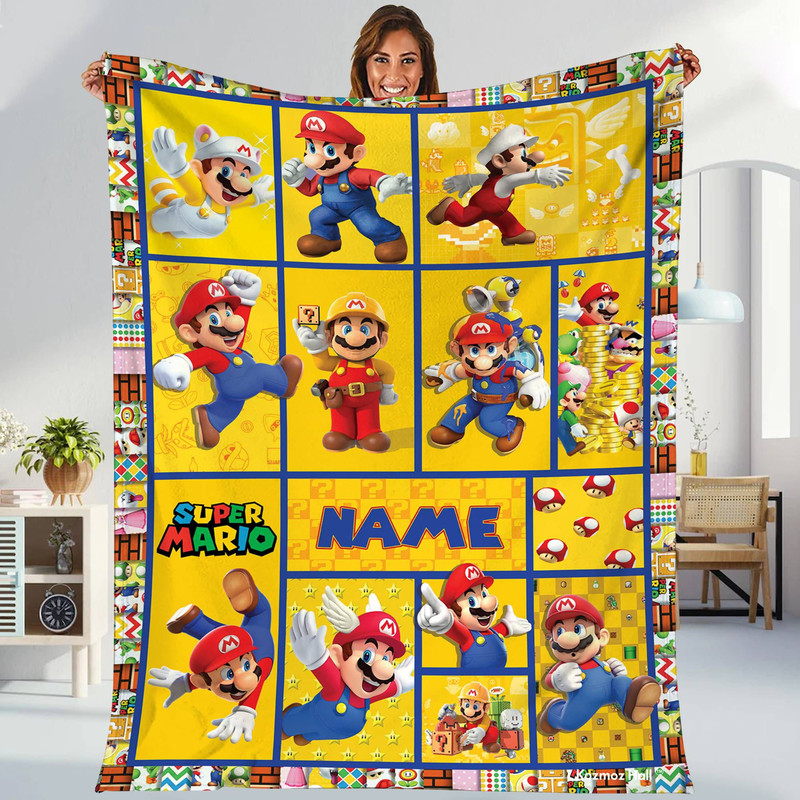 Super Mario Blanket Mario Series Fleece Blanket Super Mario Birthday Gifts For Toddlers Super Mario Game Gifts 1.jpg
