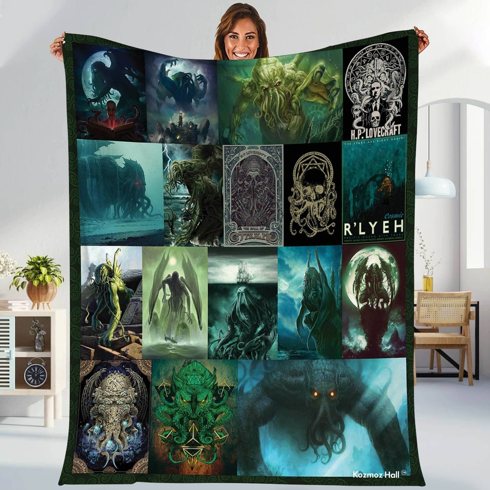 The Call of Cthulhu Blanket Cthulhu Great Old One Blanket Cthulhu Video Game Throw Blanket for Bed Couch Sofa.jpg