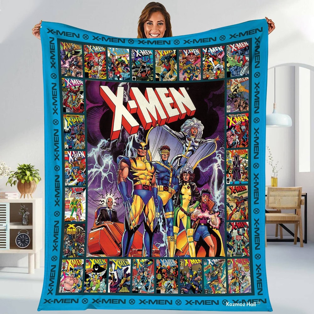 X Men Characters Fleece Blanket X Men Blanket X Men Wolverine Cyclops Professor X Storm Blanket Xmen Birthday Gift.jpg