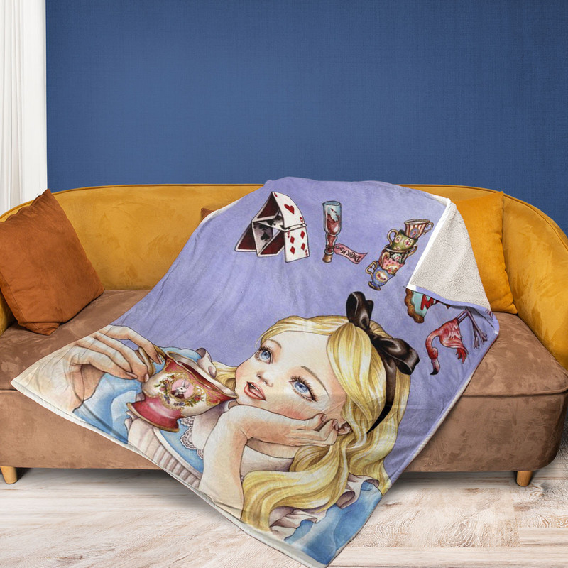 Alice In Wonderland Christmas Sherpa Fleece Quilt Blanket BL1424 - Wisdom Teez.jpg