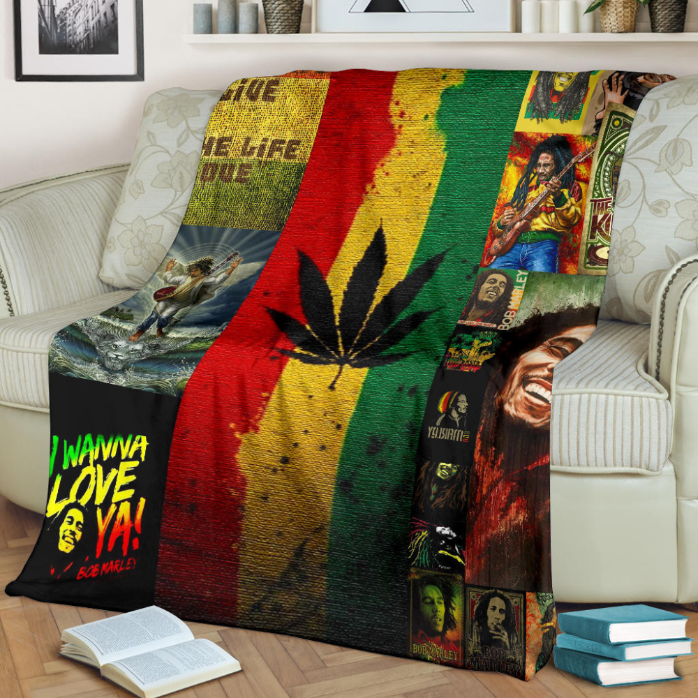 Bob Marley Thank You For The Memories Sherpa Fleece Quilt Blanket BL1918 - Wisdom Teez.jpg